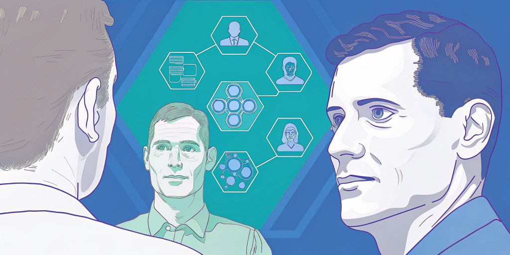 AI-powered tools visualized in a modern HR workspace, including interview analysis, feedback insights, nudges, and internal mobility for HR teams in 2025